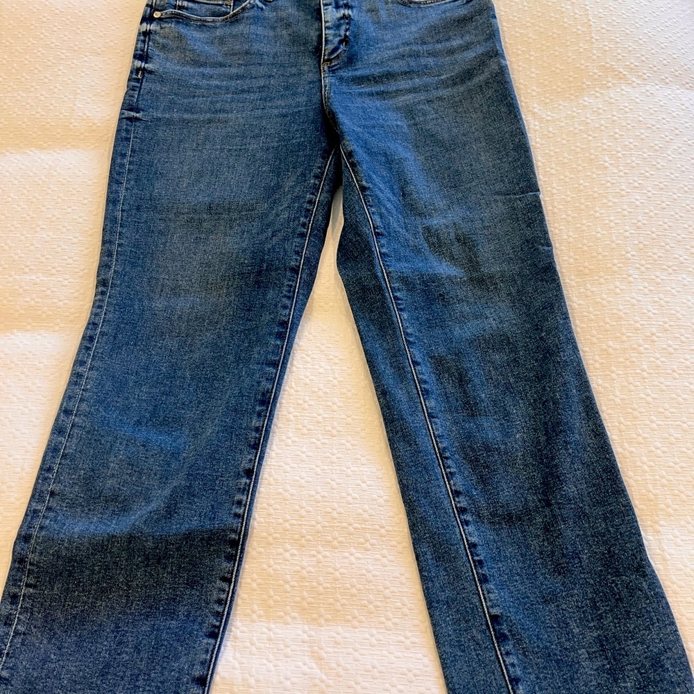 Loft Curvy High Waist Straight Crop Jeans